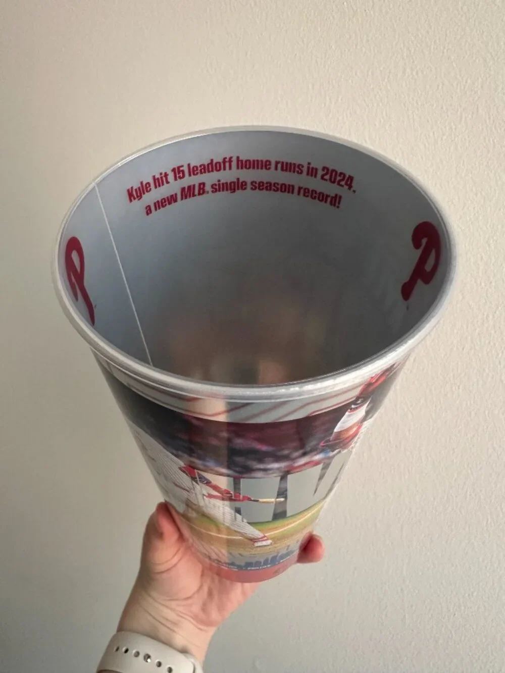 PHILLIES Kyle Schwarber 2025 Souvenir Cup & Lid 15 Leadoff Home Runs Record CBP